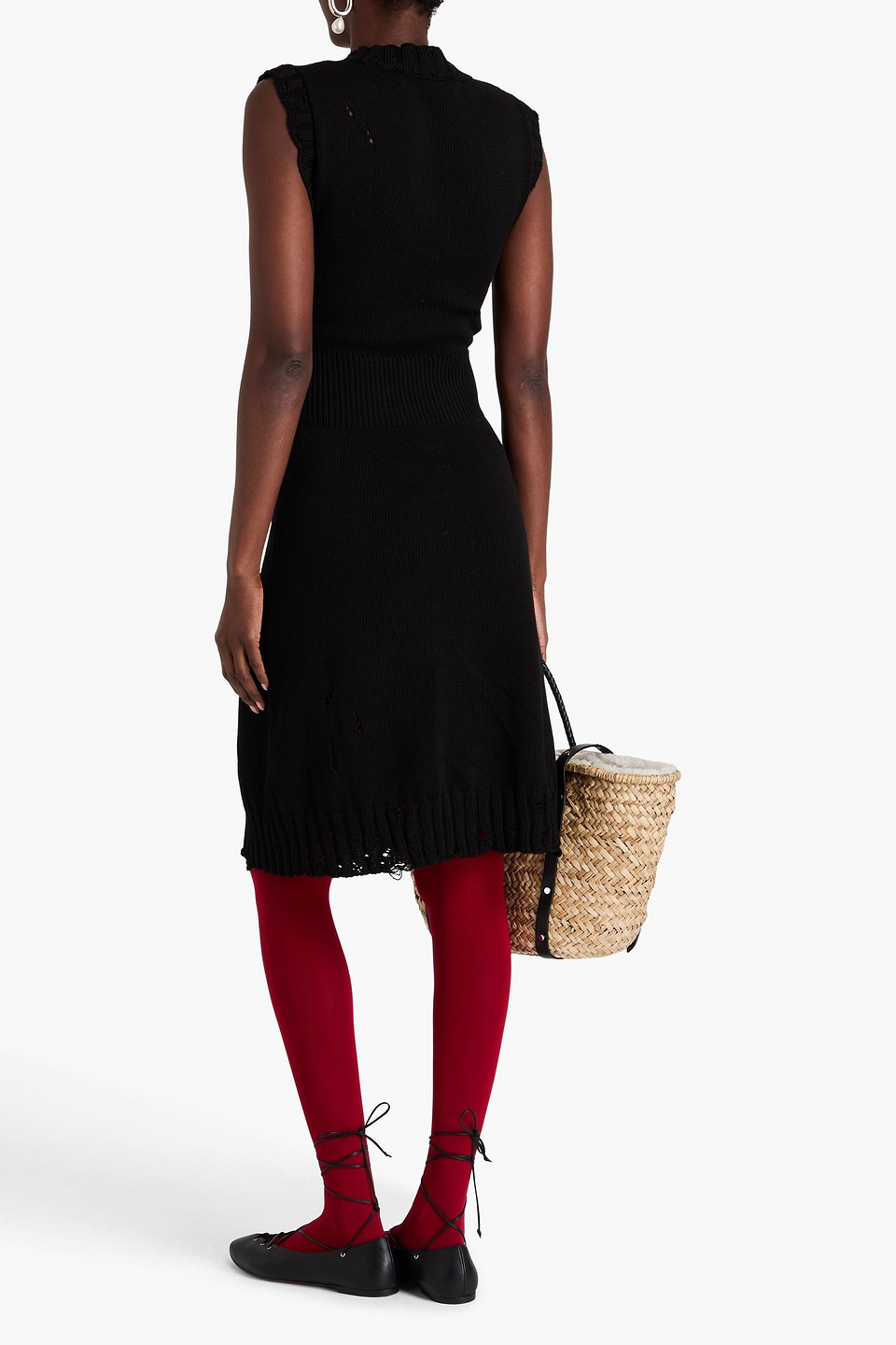  Marni - Kleid Aus Baumwolle In Distressed-optik - Schwarz - It 44 