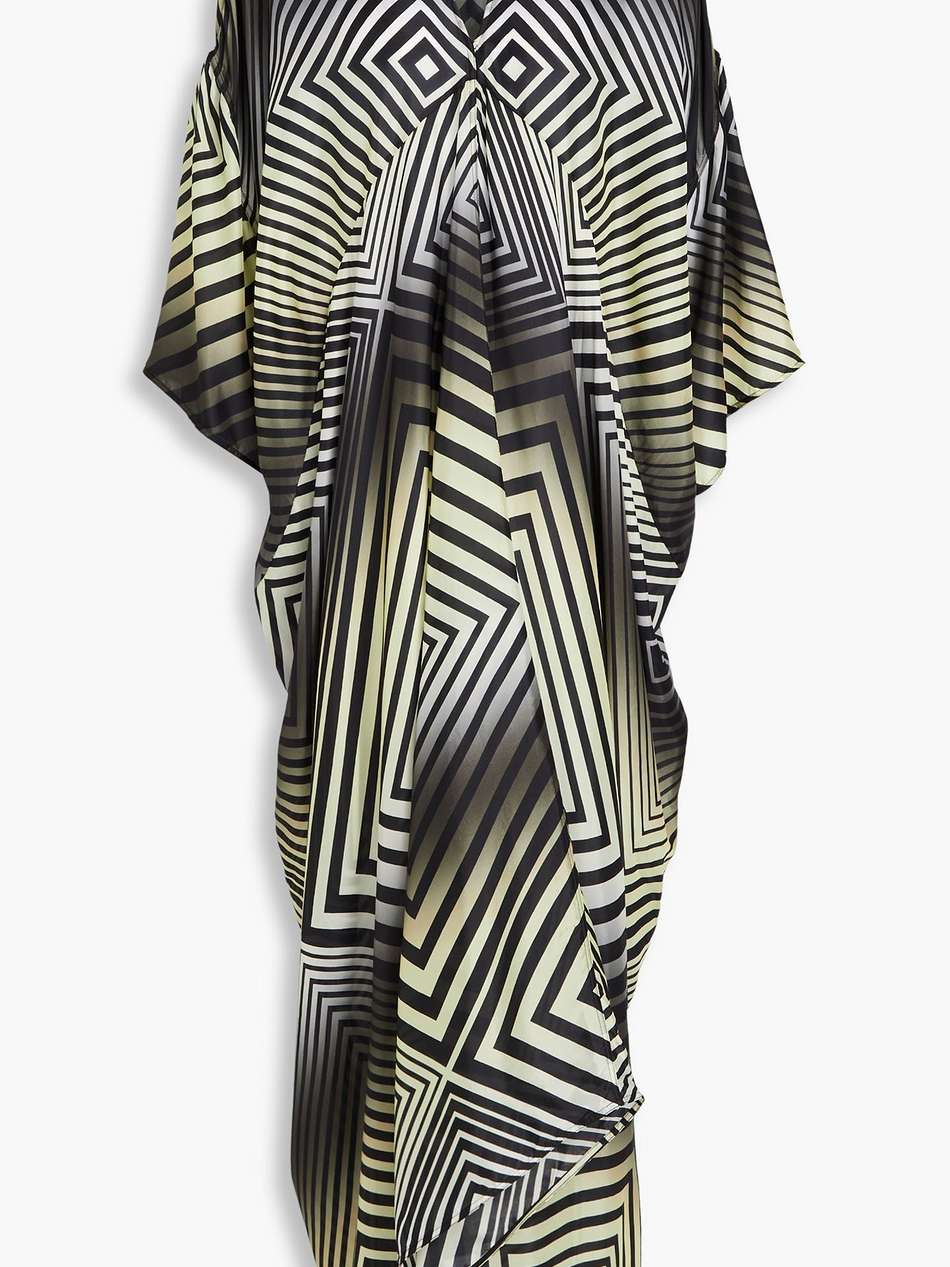 draped printed cupro-voile maxi dress