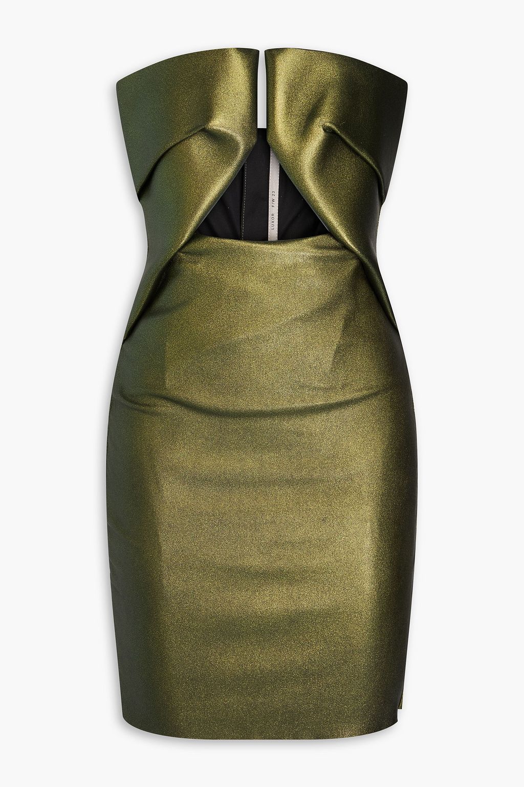 RICK OWENS Prong strapless metallic leather-blend mini dress | THE OUTNET RICK OWENS Prong strapless metallic leather-blend mini dress | THE OUTNET