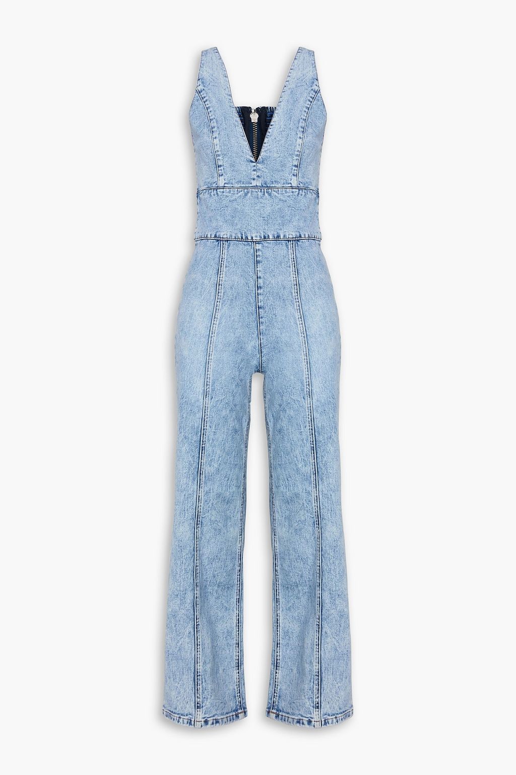 Sandra Cropped Jumpsuit aus Denim in ausgewaschener Optik hellblauer denim 25