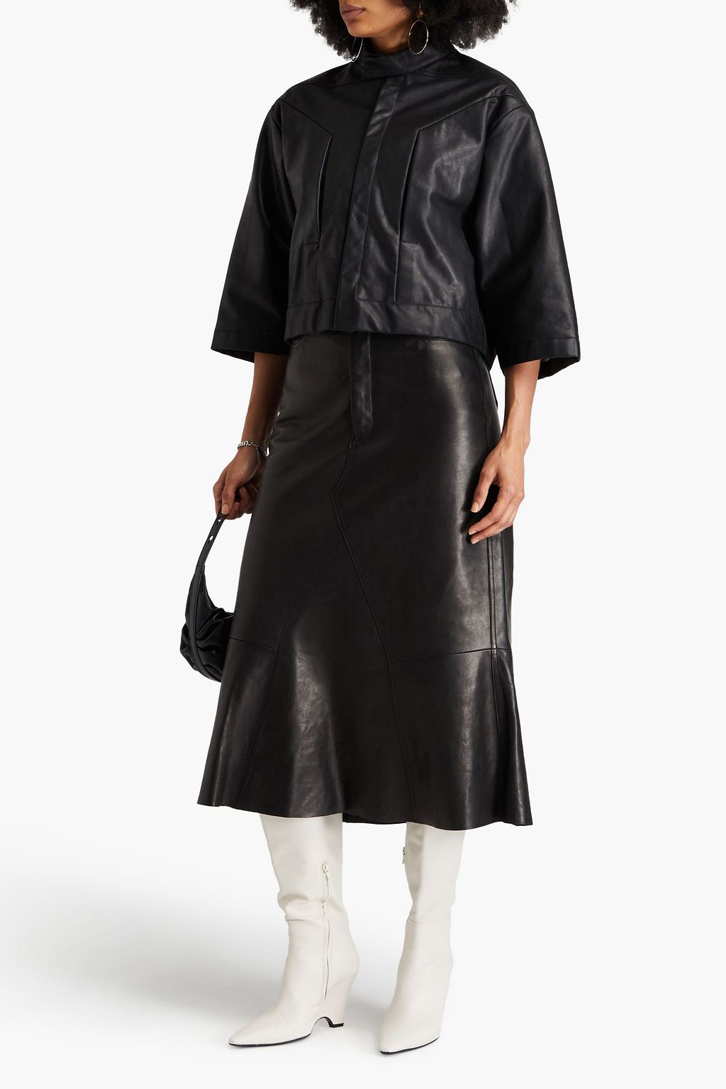 RICK OWENS 오버사이즈 왁스드 가죽 재킷
