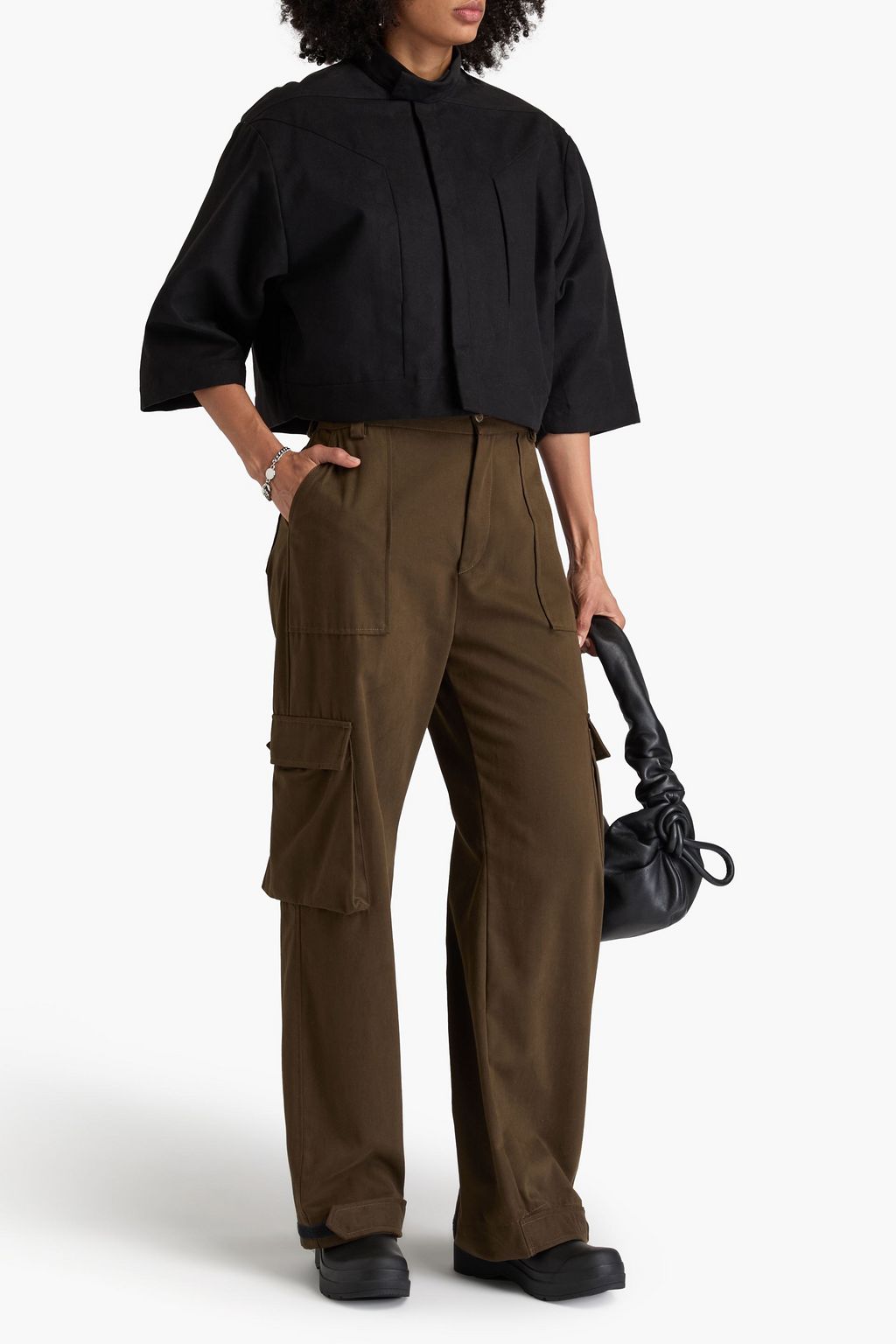 RICK OWENS Cropped cotton-flannel jacket