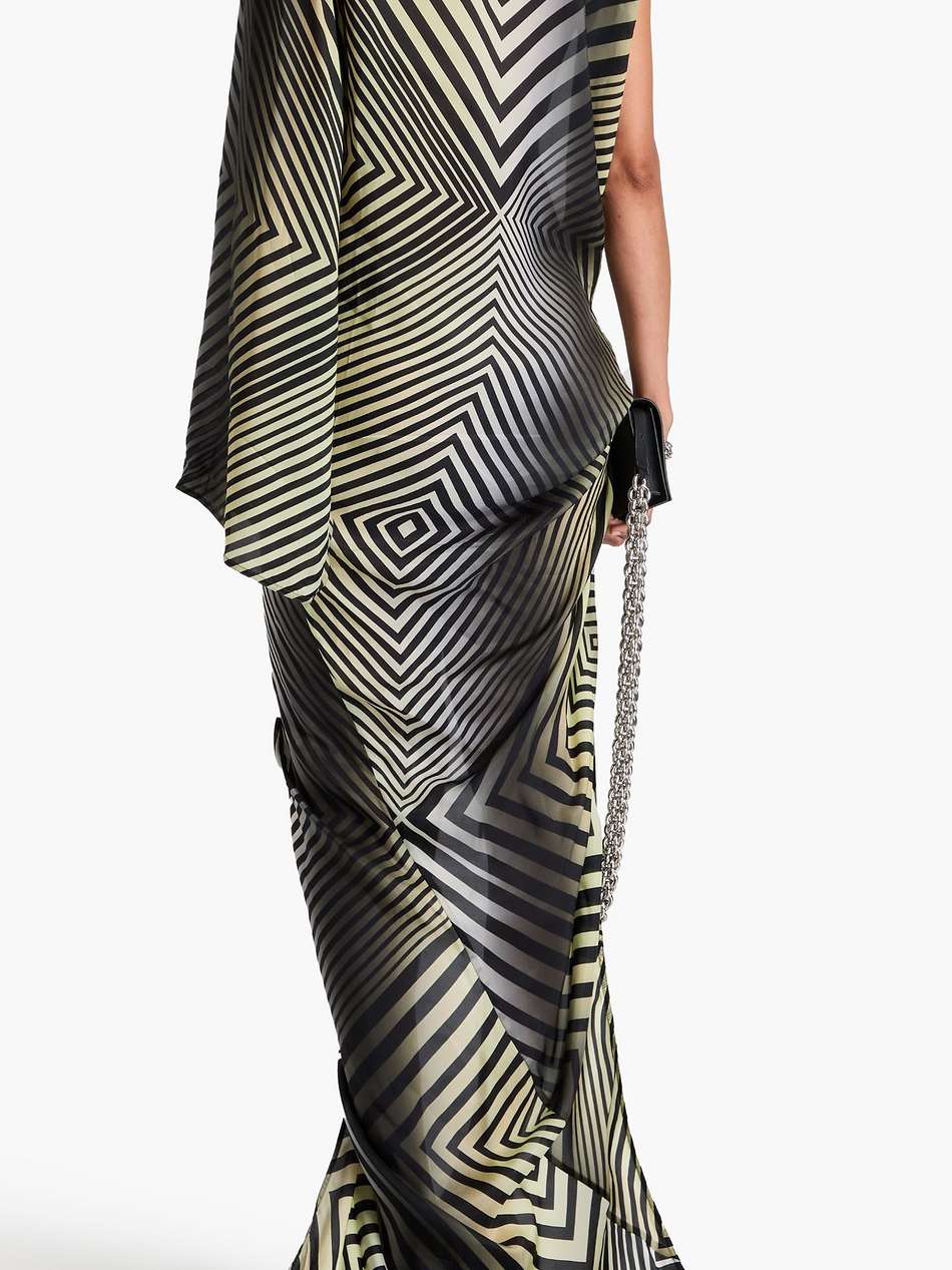 edfu one-sleeve printed cupro-voile maxi dress