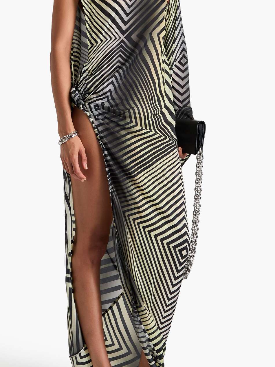 edfu one-sleeve printed cupro-voile maxi dress