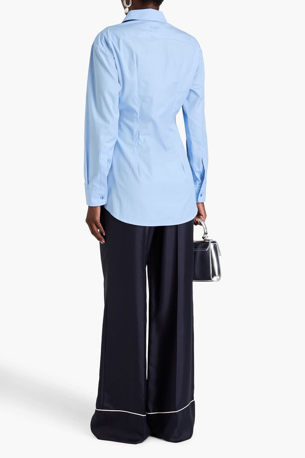 MARNI Embroidered cotton-poplin shirt