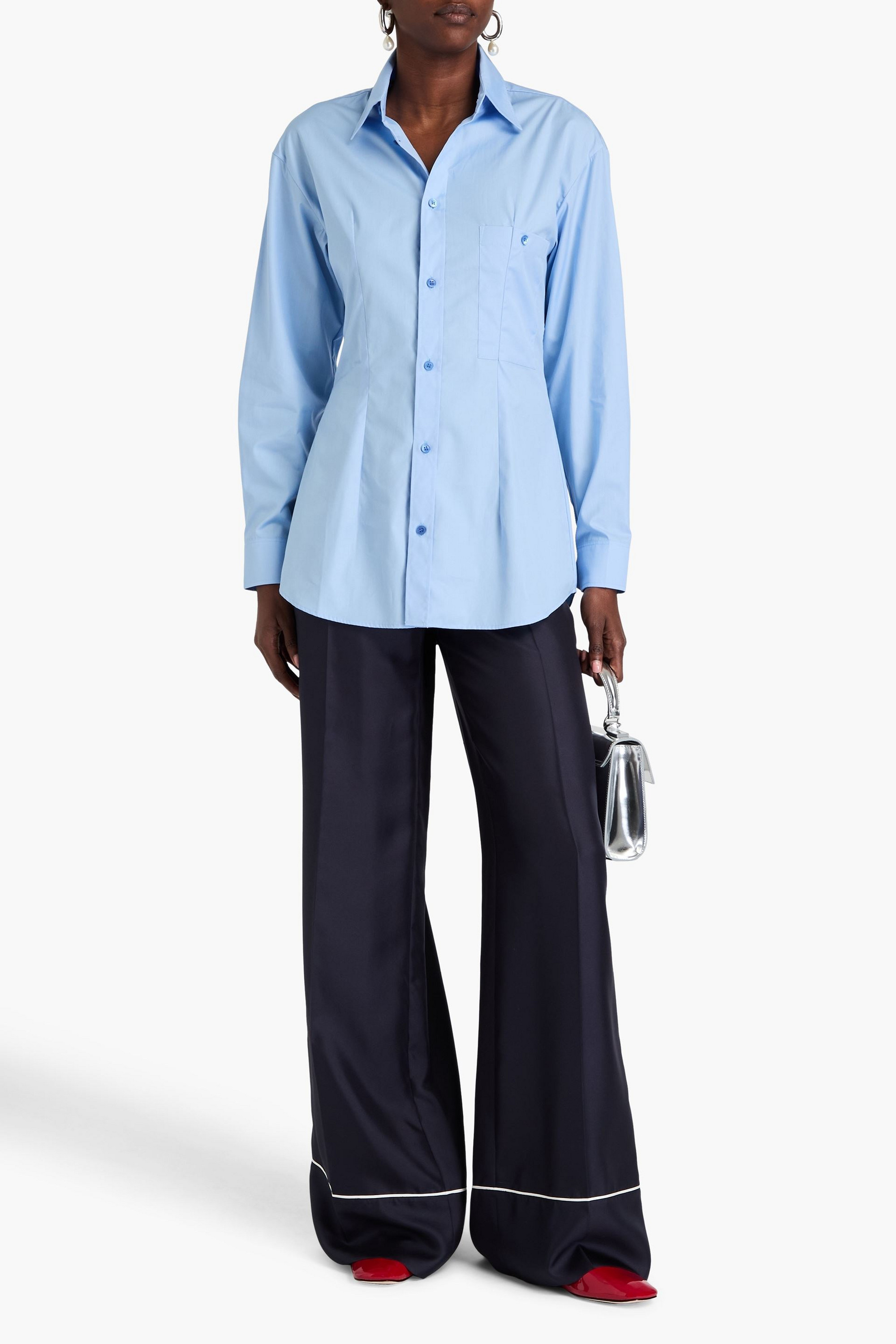Marni Embroidered cotton-poplin shirt