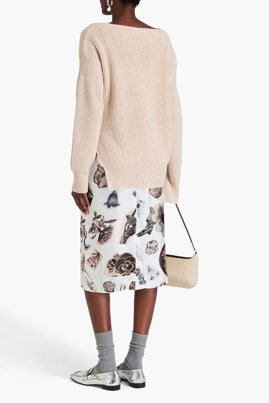 MARNI Cardigan aus gerippter Wolle in Distressed-Optik mit Stickereien