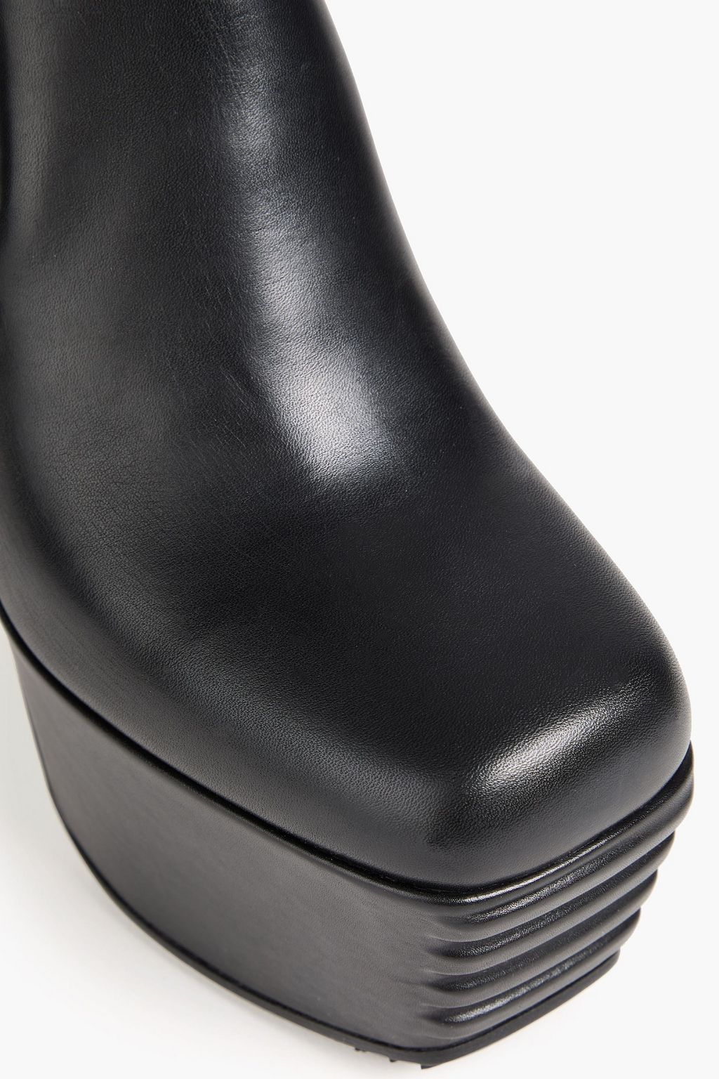 RICK OWENS レザー プラットフォーム アンクルブーツ