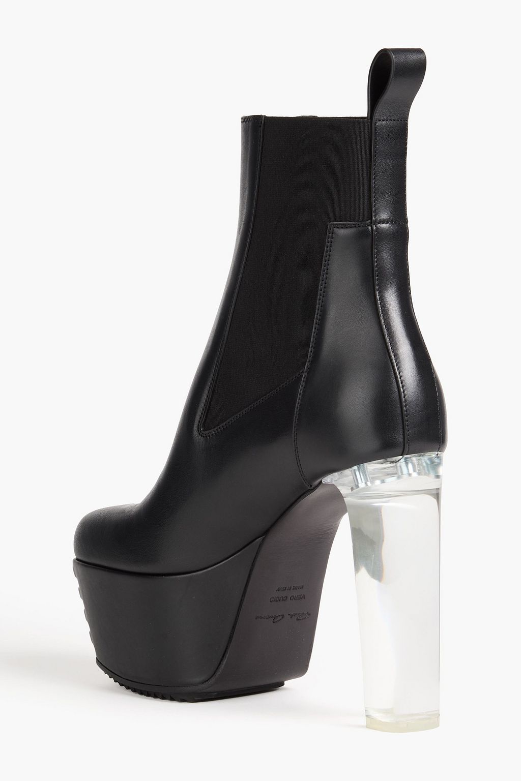 RICK OWENS レザー プラットフォーム アンクルブーツ