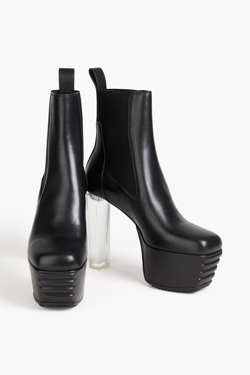 RICK OWENS レザー プラットフォーム アンクルブーツ
