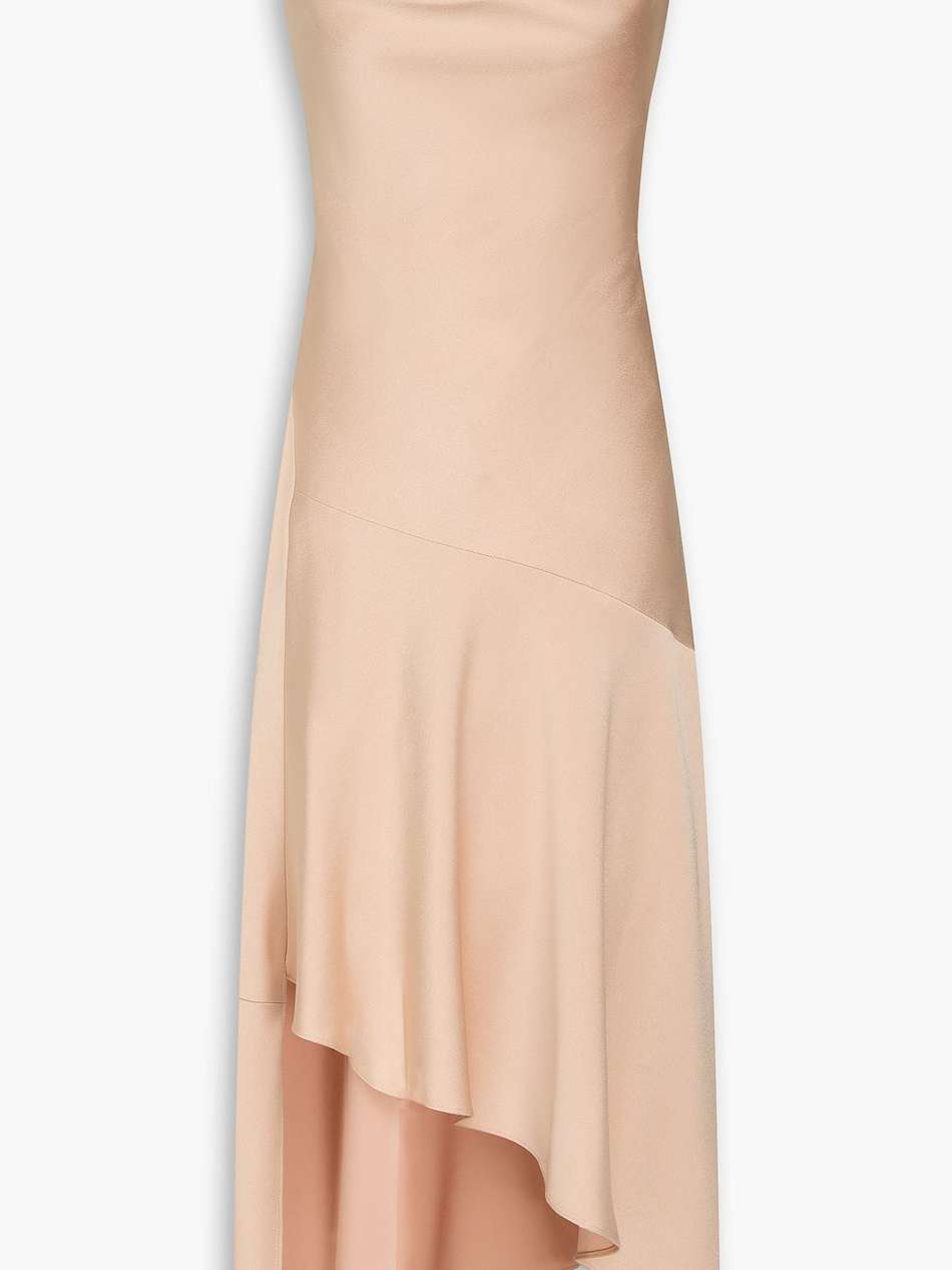 harmony asymmetric satin-crepe midi dress