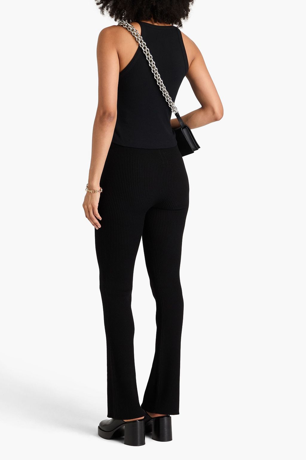 RICK OWENS Ribbed wool-blend flared pants