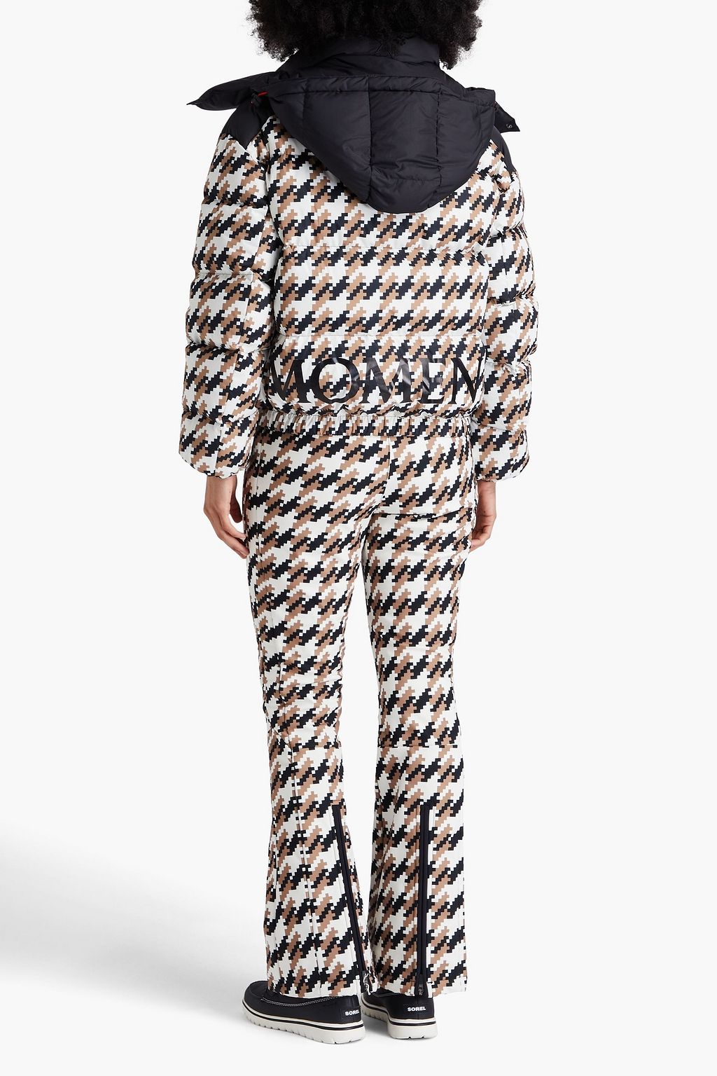 PERFECT MOMENT Quilted houndstooth down ski jacket