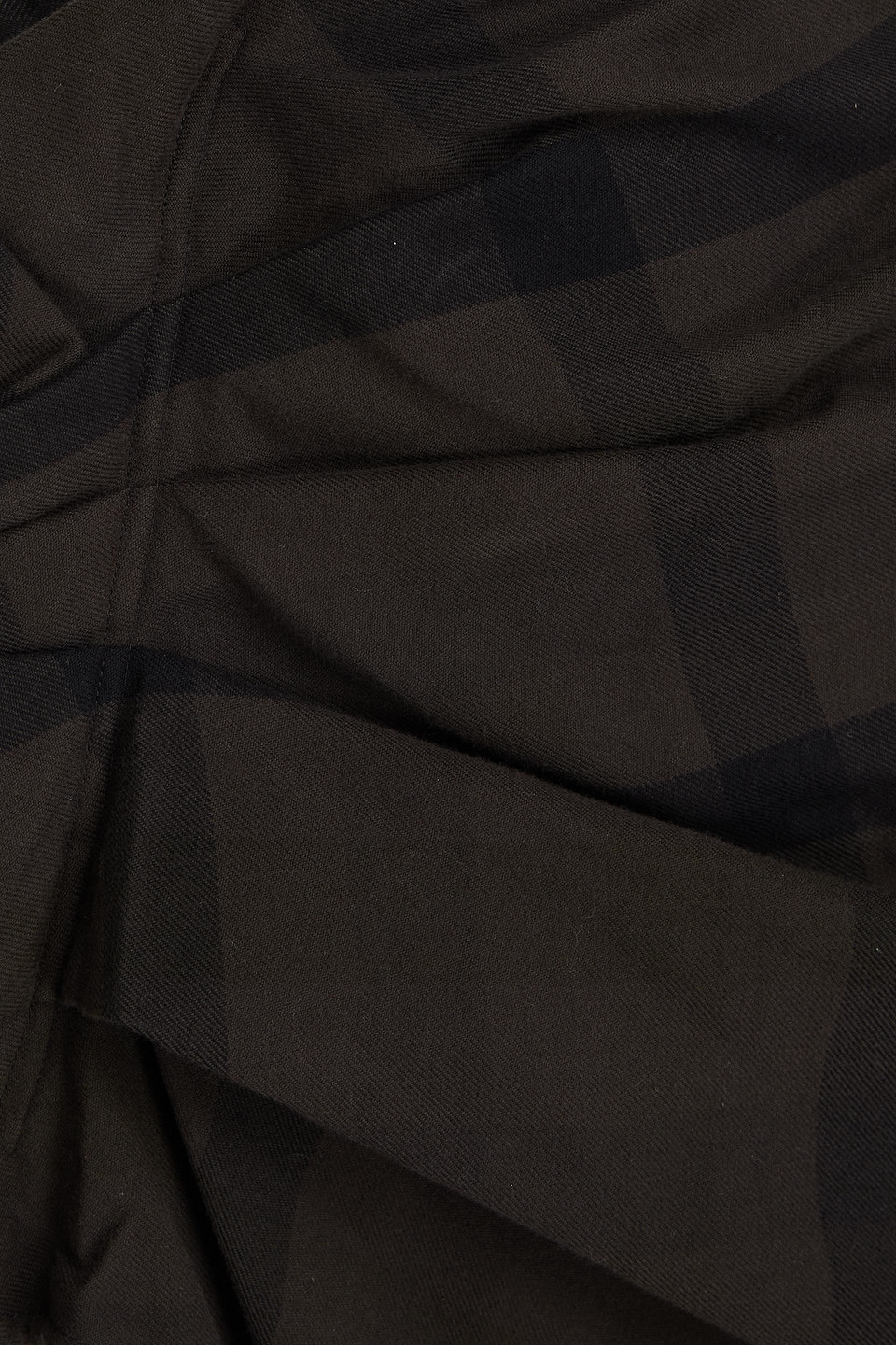 Rick Owens Edfu Draped Checked Cotton-flannel Maxi Skirt In Charcoal