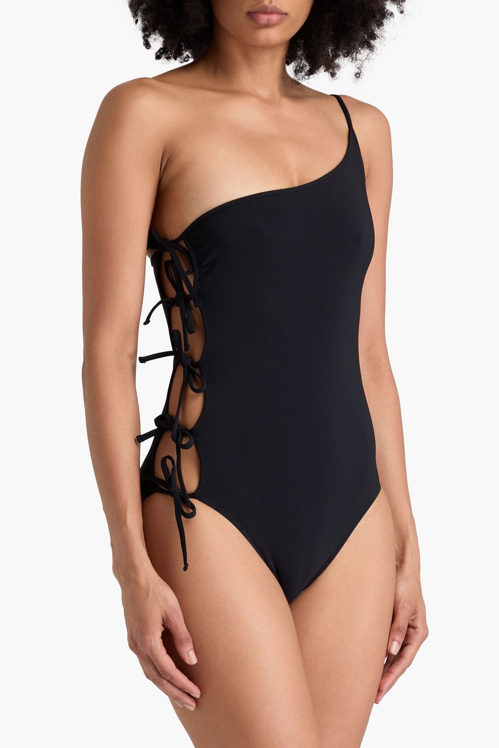 RICK OWENS Taco one-shoulder tie-detailed swimsuit