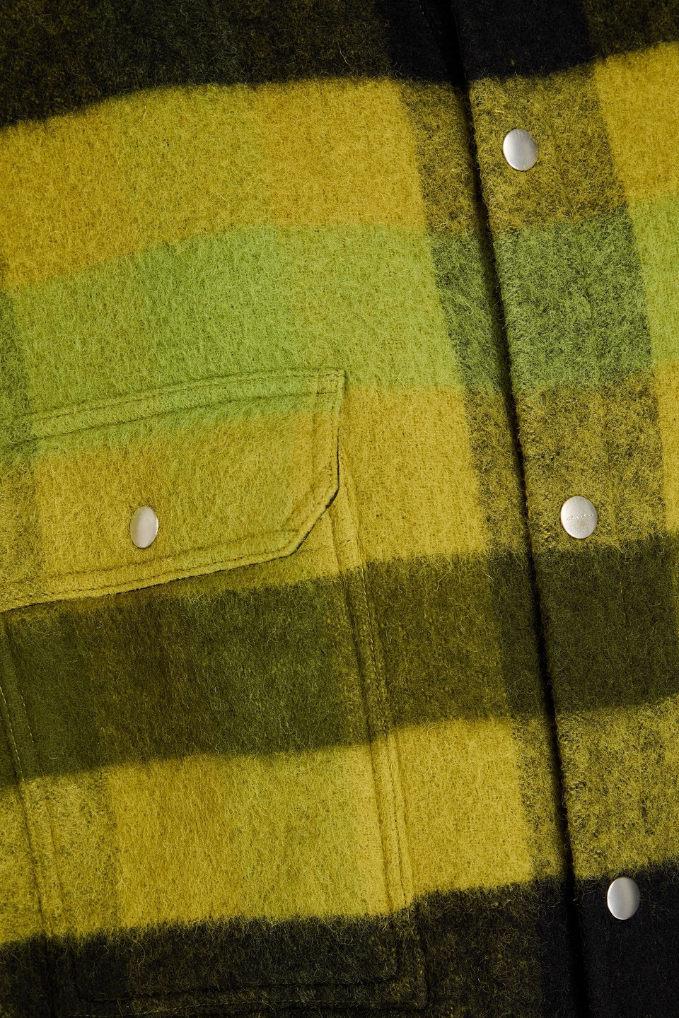 Rick Owens Oversized Checked Wool Jacket In Lime Green