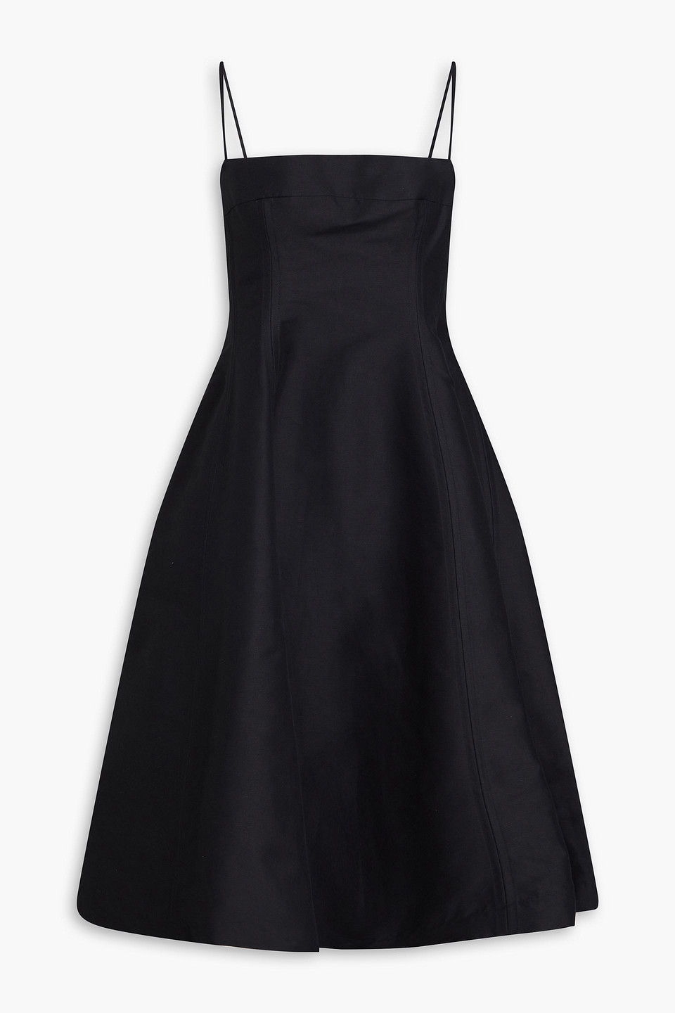 marni - flared cotton midi dress - black - it 42