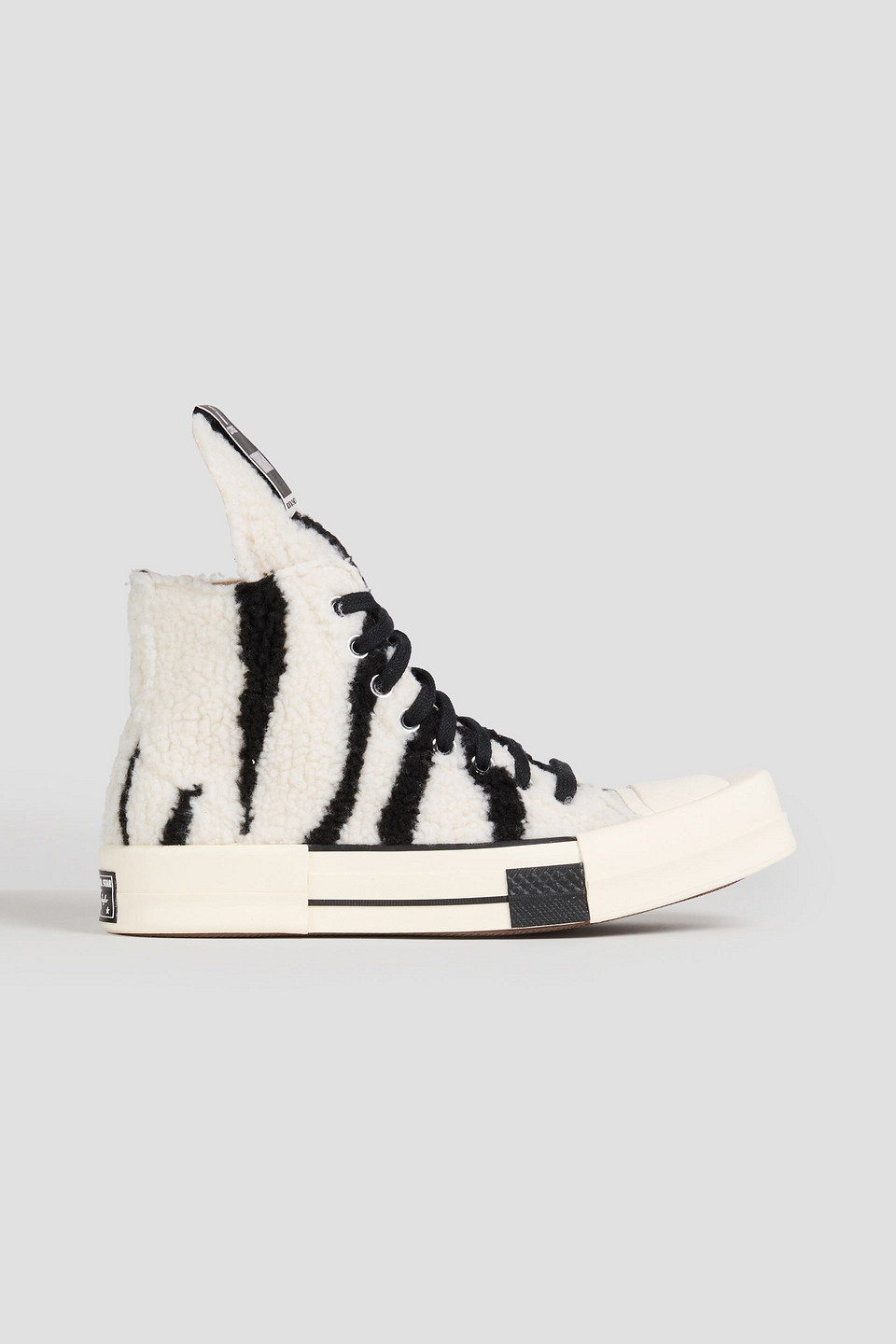 CONVERSE X DRKSHDW - Turbodrk zebra-print faux fur high-top sneakers - Animal print - US 7.5