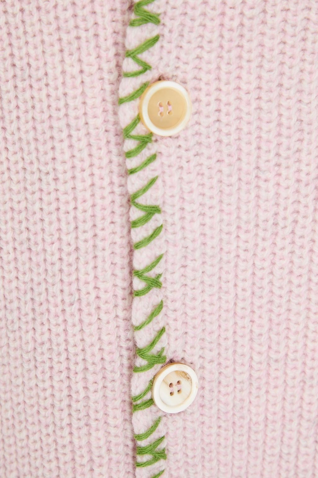 MARNI Cardigan aus gerippter Wolle in Distressed-Optik mit Stickereien