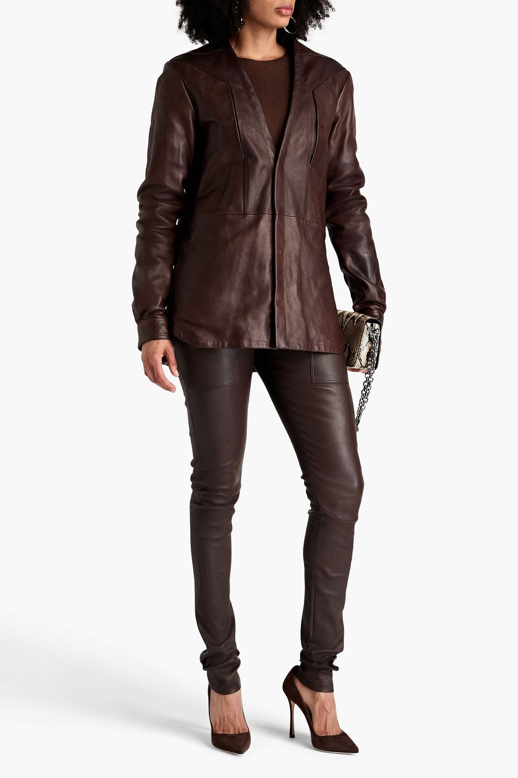 RICK OWENS جاكيت من الجلد