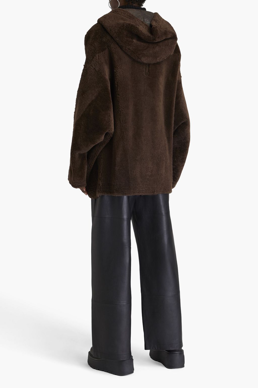 RICK OWENS Oversized reversible shearling hooded jacket