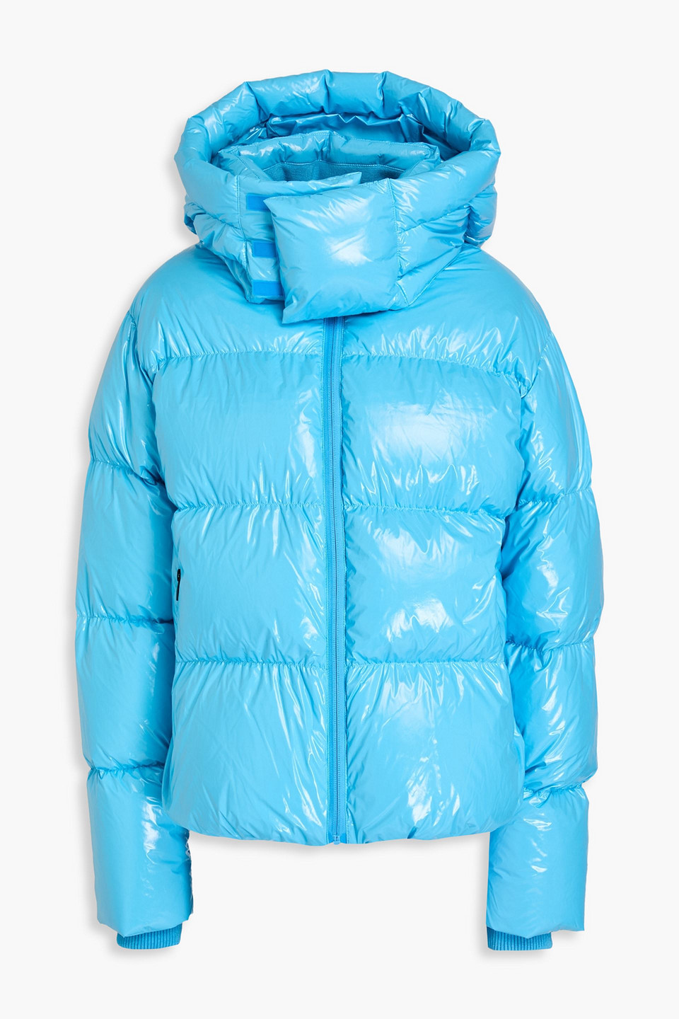 January quilted coated hooded ski jacket