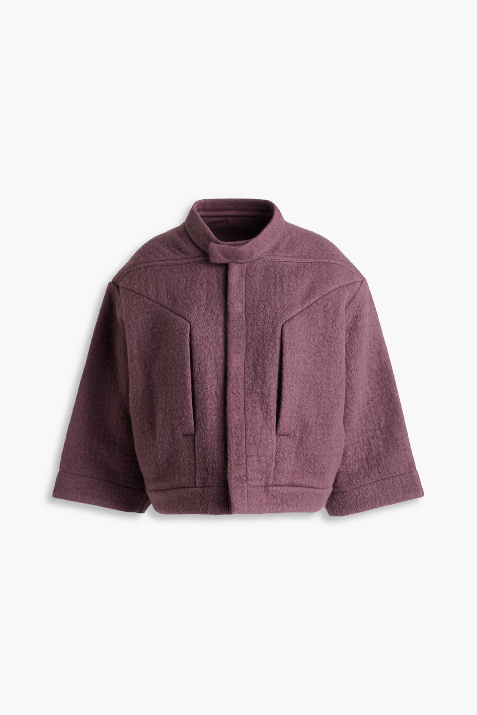 Rick Owens Oversized Wool-felt Jacket In Grape
