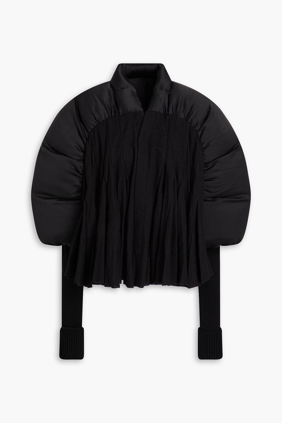 Rick Owens Quilted Shell And Wool Down Jacket In Black
