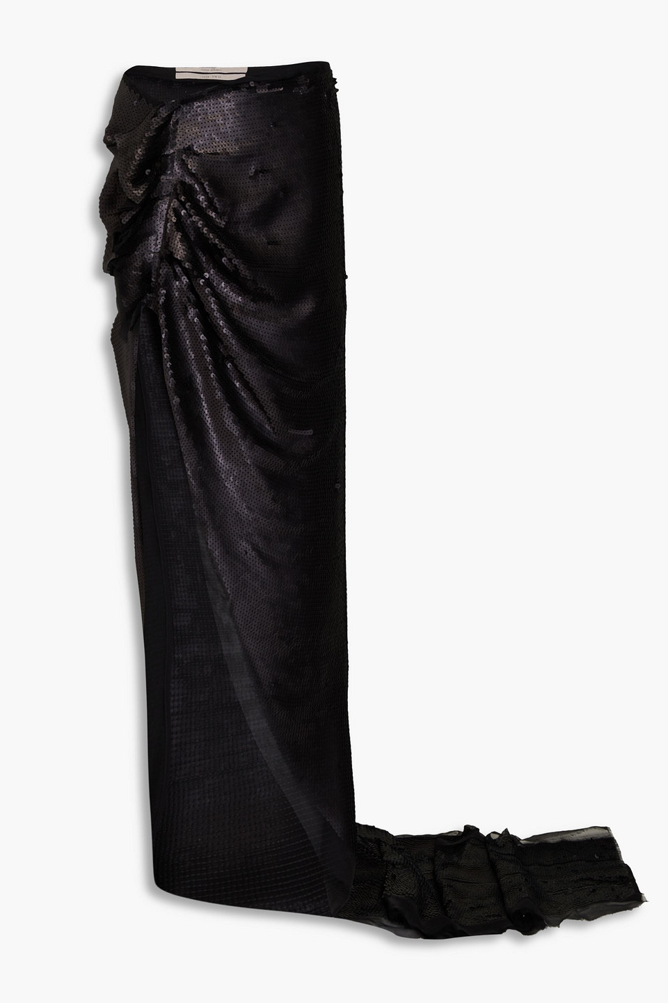 Rick Owens Edfu Sequined Tulle Maxi Skirt In Black