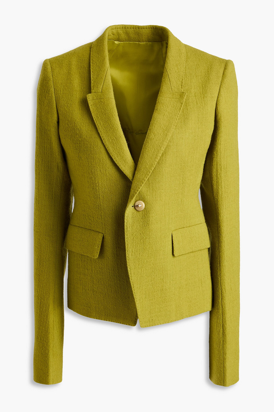 Rick Owens Wool Blazer In Lime Green