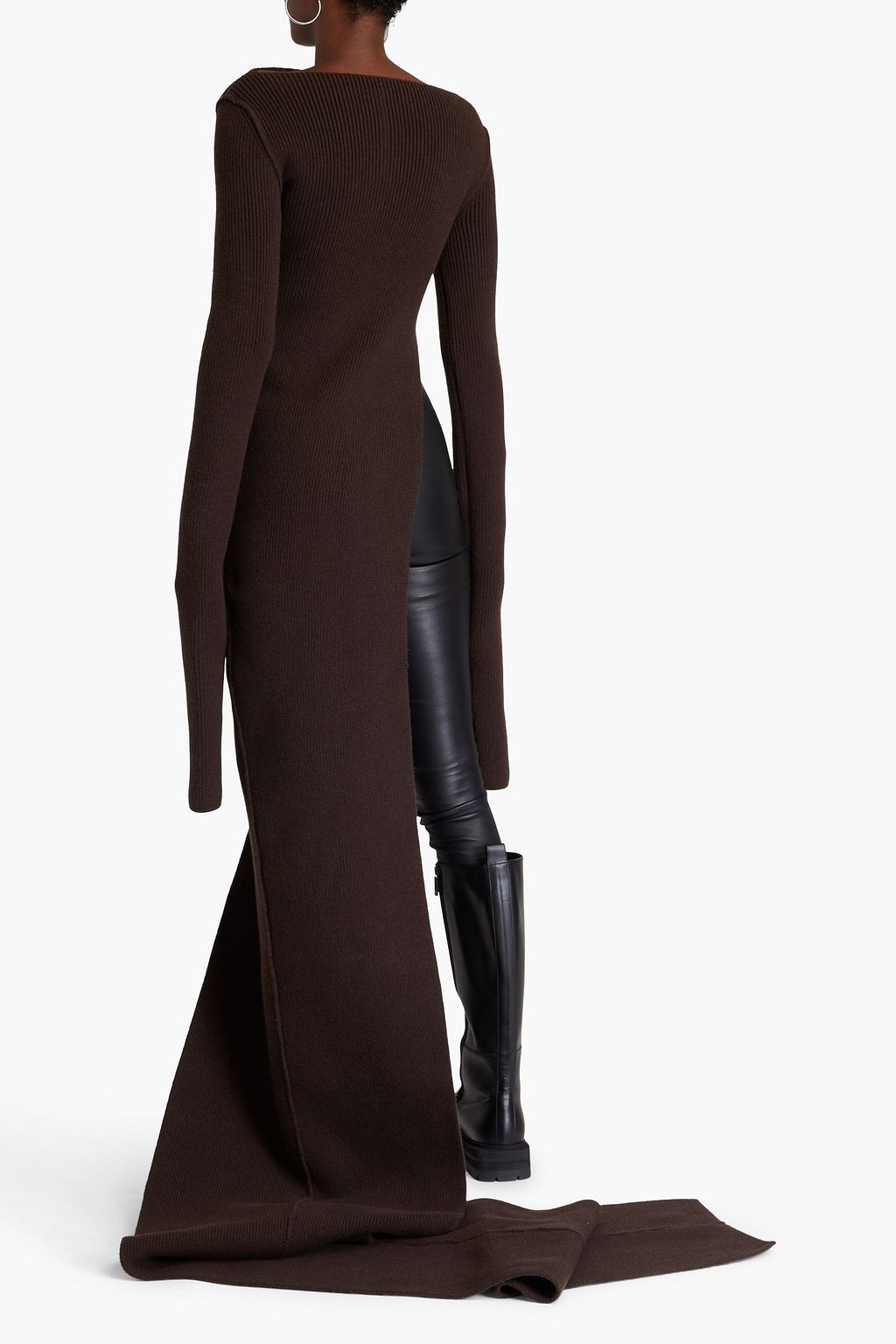 RICK OWENS كنزة رياضية من مزيج الكشمير بتصميم مضلّع وبقصّة غير متماثلة