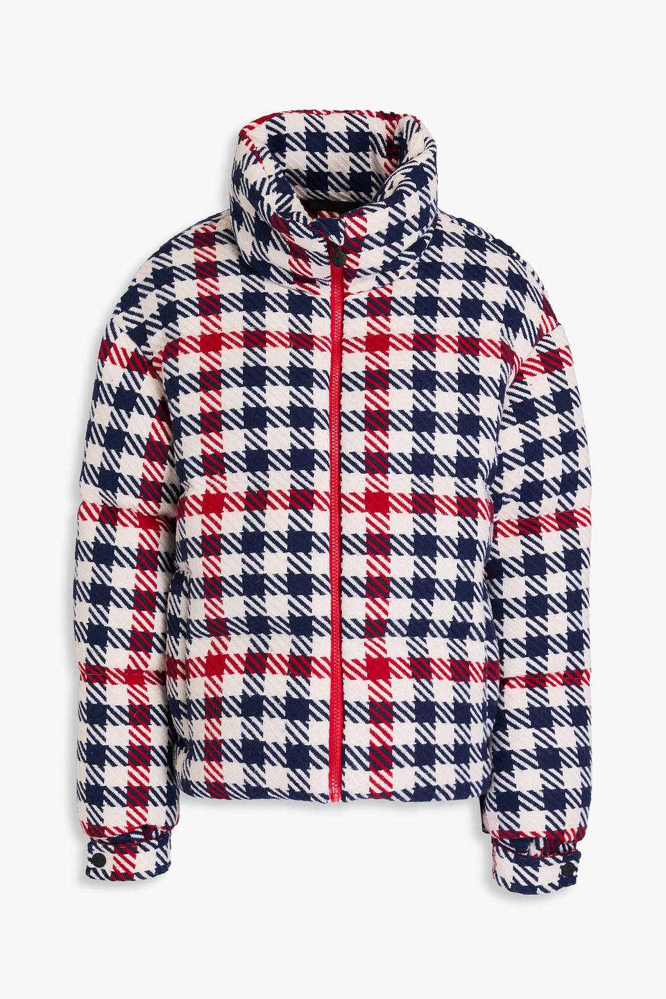 Quilted checked twill down ski jacket