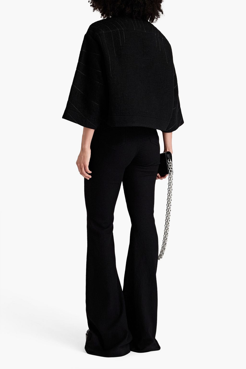RICK OWENS 오버사이즈 자수 장식 울 펠트 재킷