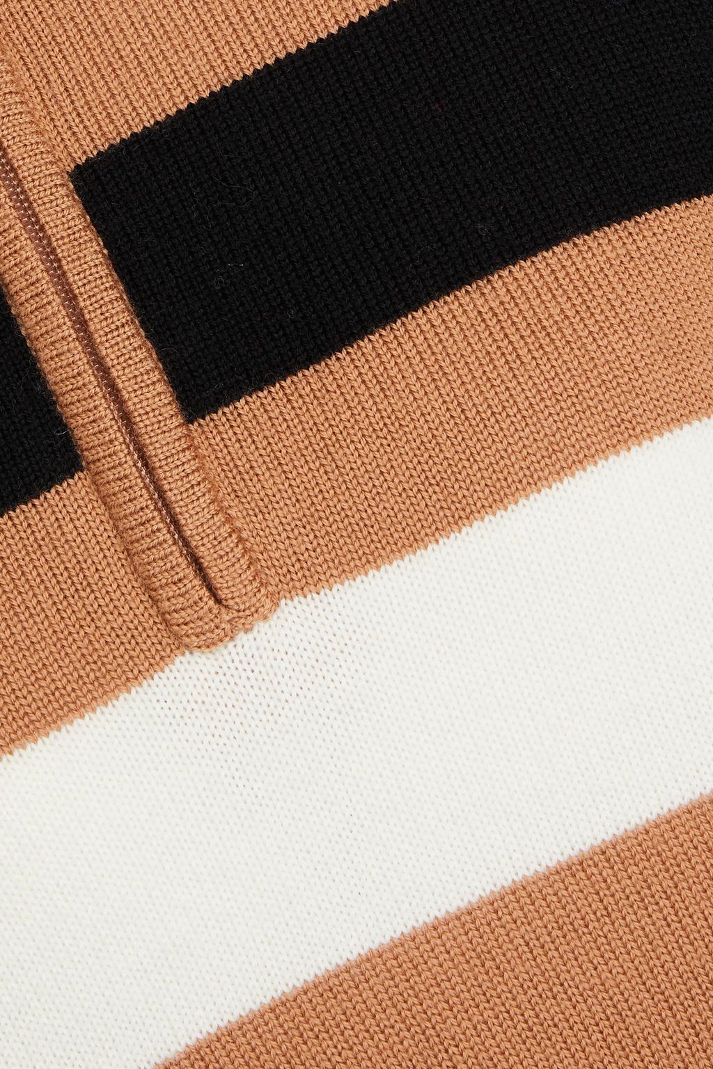 PERFECT MOMENT Mania striped merino wool half-zip sweater