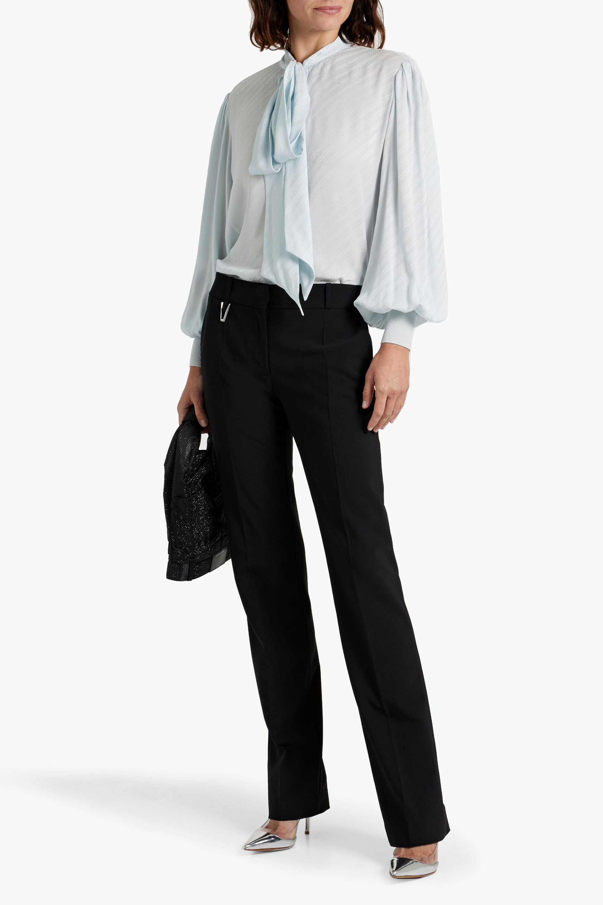 Givenchy Pussy-bow silk-jacquard blouse