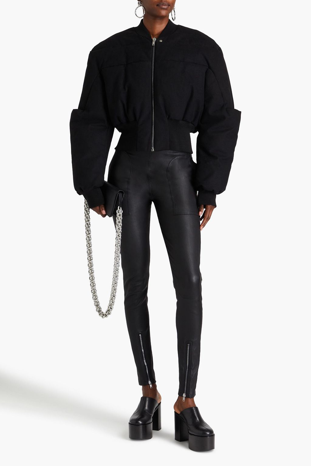 RICK OWENS Quilted cotton down bomber jacket