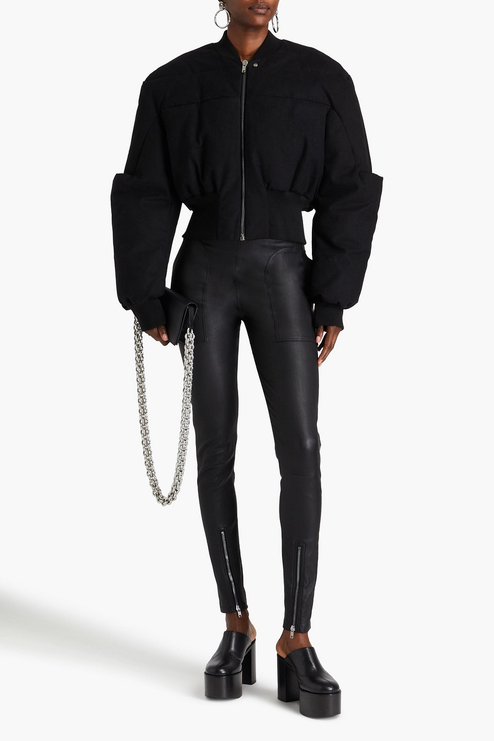 RICK OWENS QUILTED COTTON DOWN BOMBER JACKET