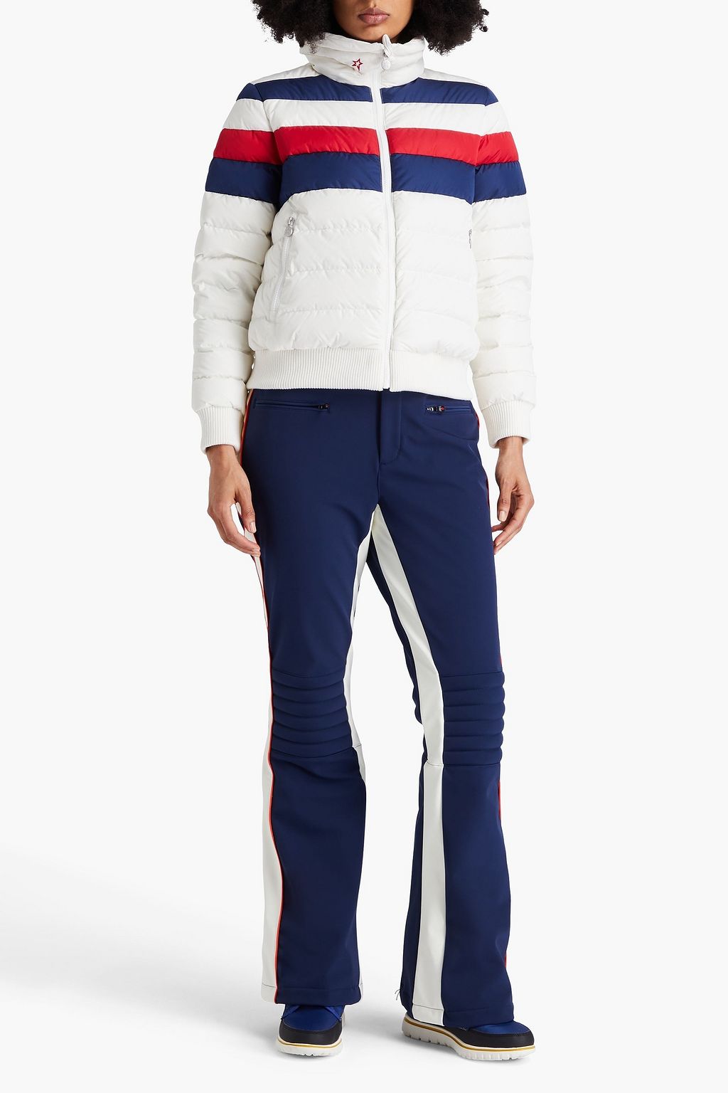 PERFECT MOMENT Queenie quilted striped shell down jacket