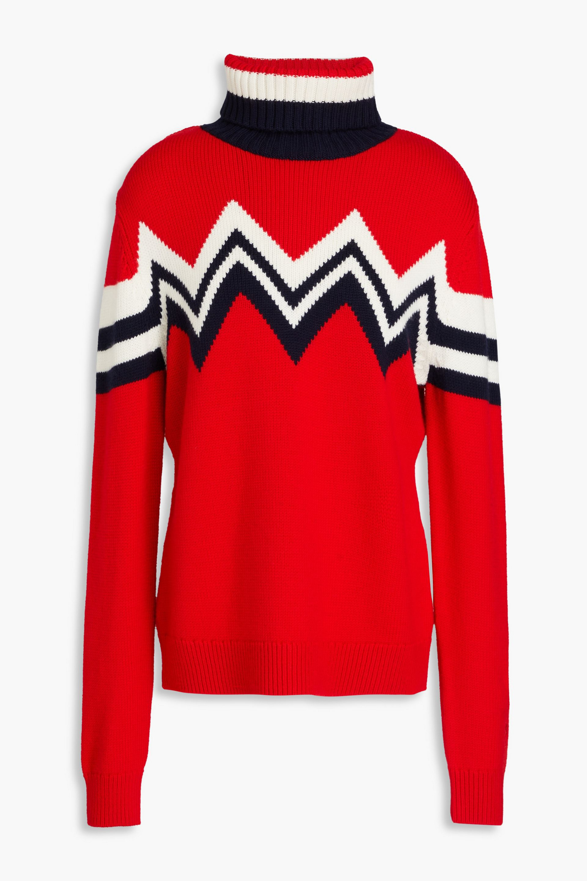 PERFECT MOMENT Intarsia-knit merino wool turtleneck sweater thumbnail