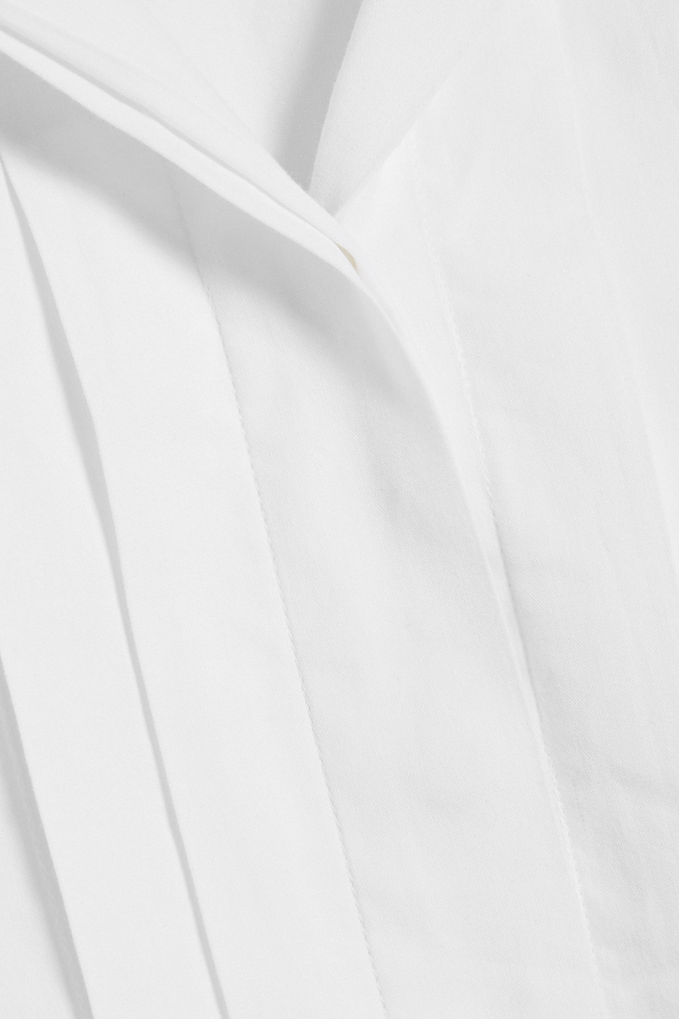 Derek Lam 10 Crosby Pintucked Cotton-blend Oxford Shirt In White