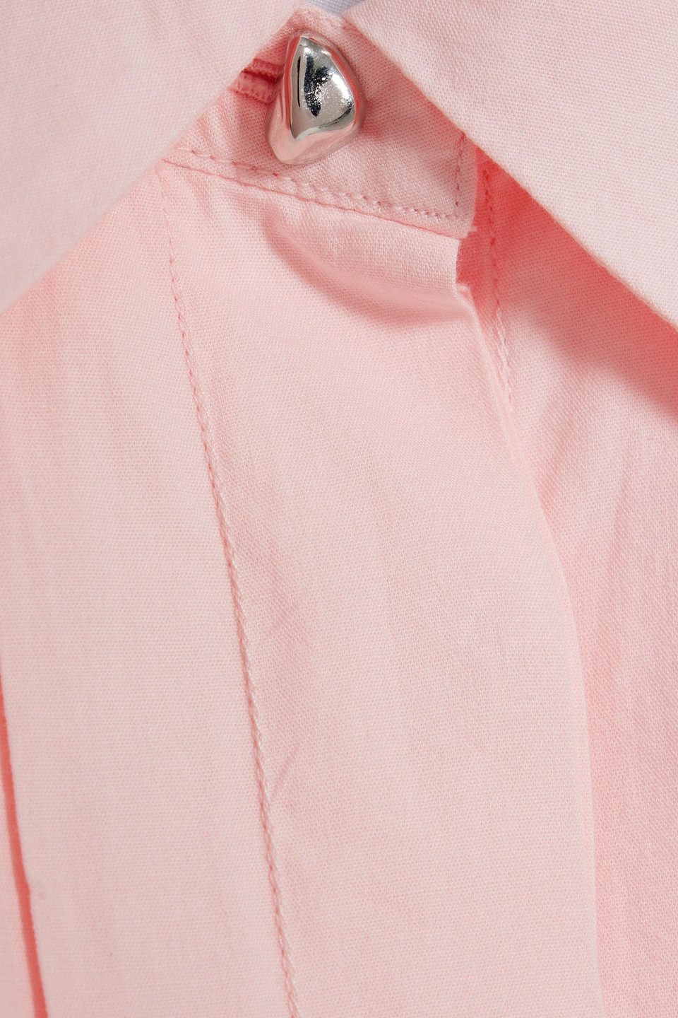 Derek Lam 10 Crosby Pintucked Cotton-blend Oxford Shirt In Pastel Pink