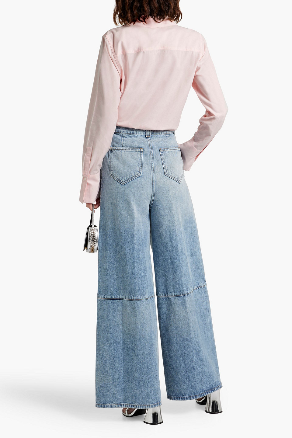 Derek Lam 10 Crosby Pintucked Cotton-blend Oxford Shirt In Pastel Pink