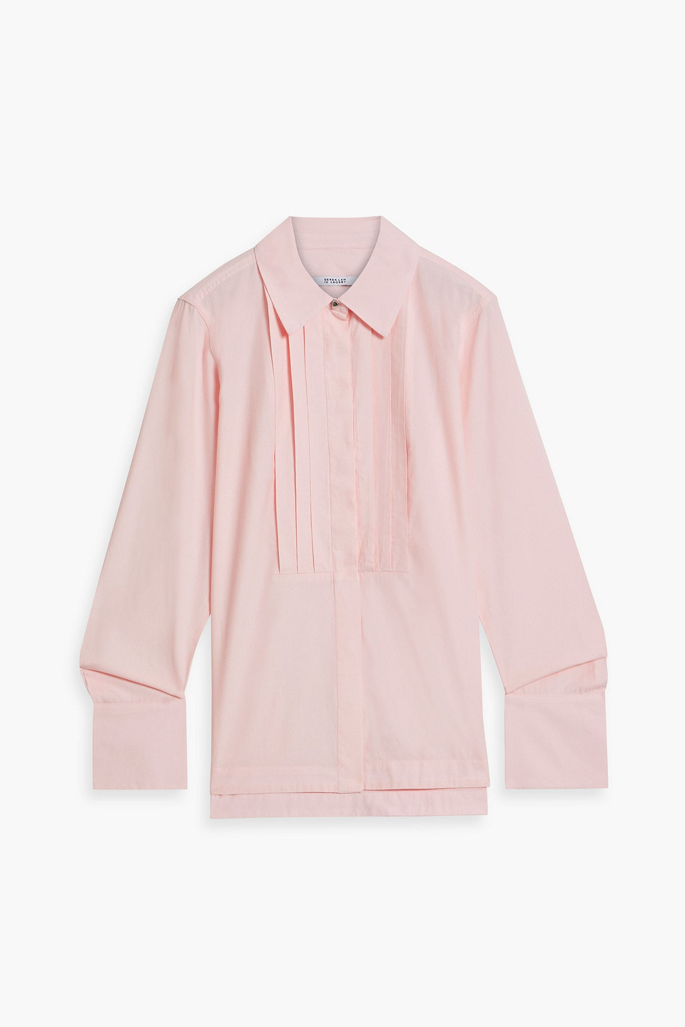 Derek Lam 10 Crosby Pintucked Cotton-blend Oxford Shirt In Pastel Pink