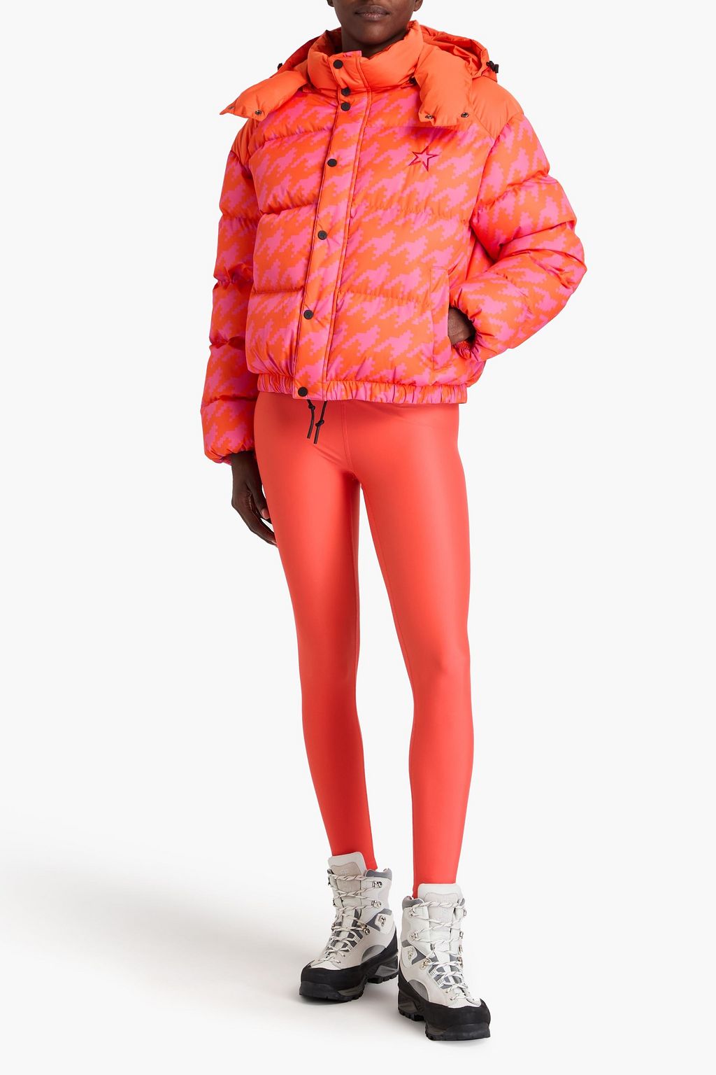 PERFECT MOMENT Quilted houndstooth ski jacket