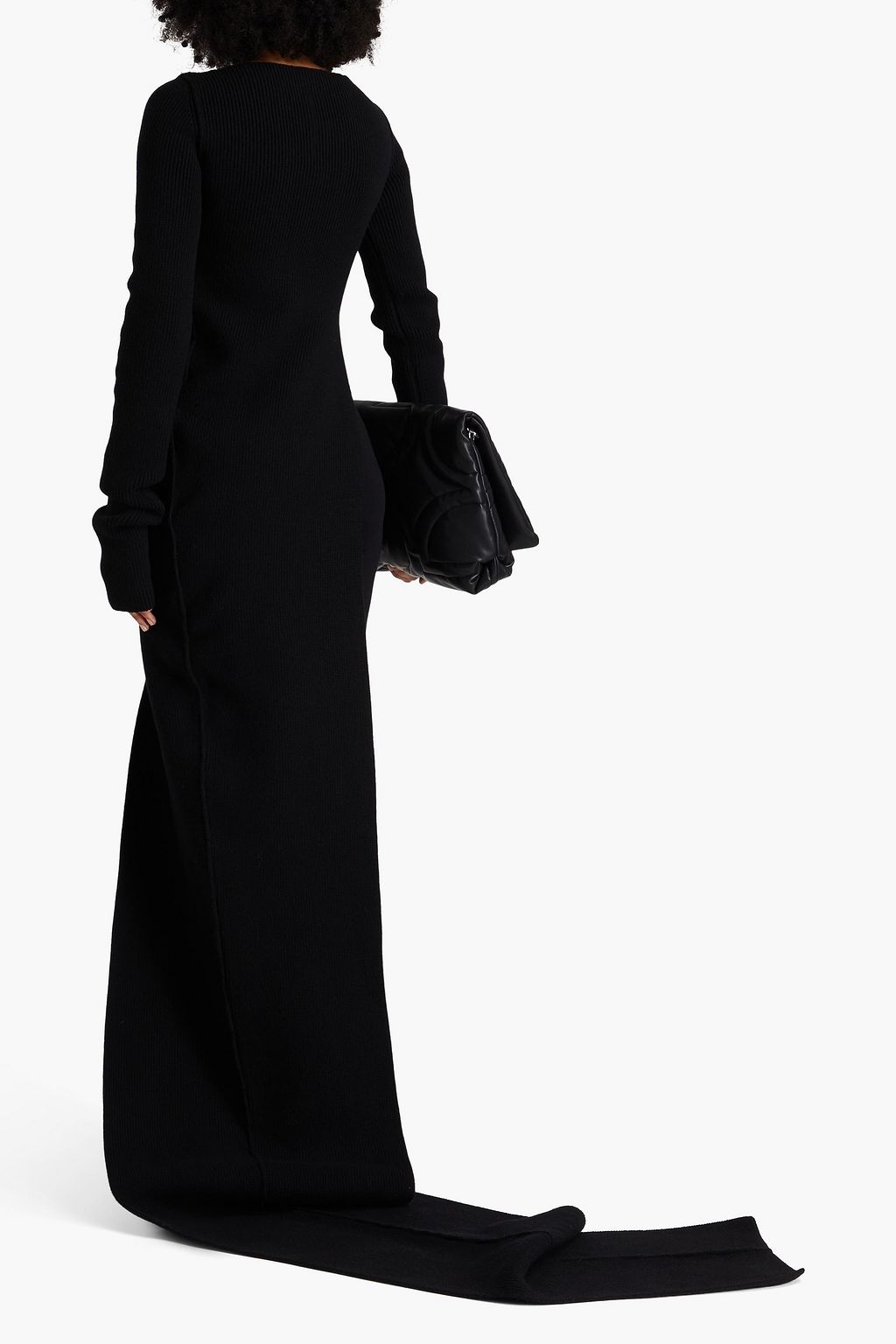 RICK OWENS كنزة رياضية من مزيج الكشمير بتصميم مضلّع وبقصّة غير متماثلة