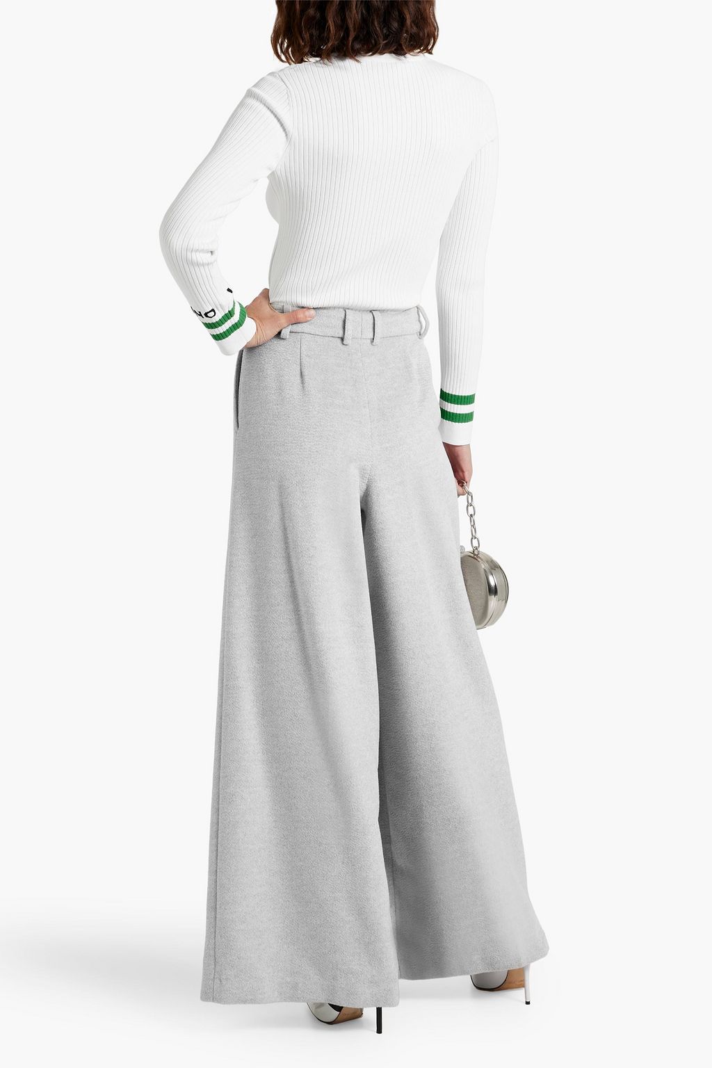 JOSEPH Primrose wool-blend felt wide-leg pants