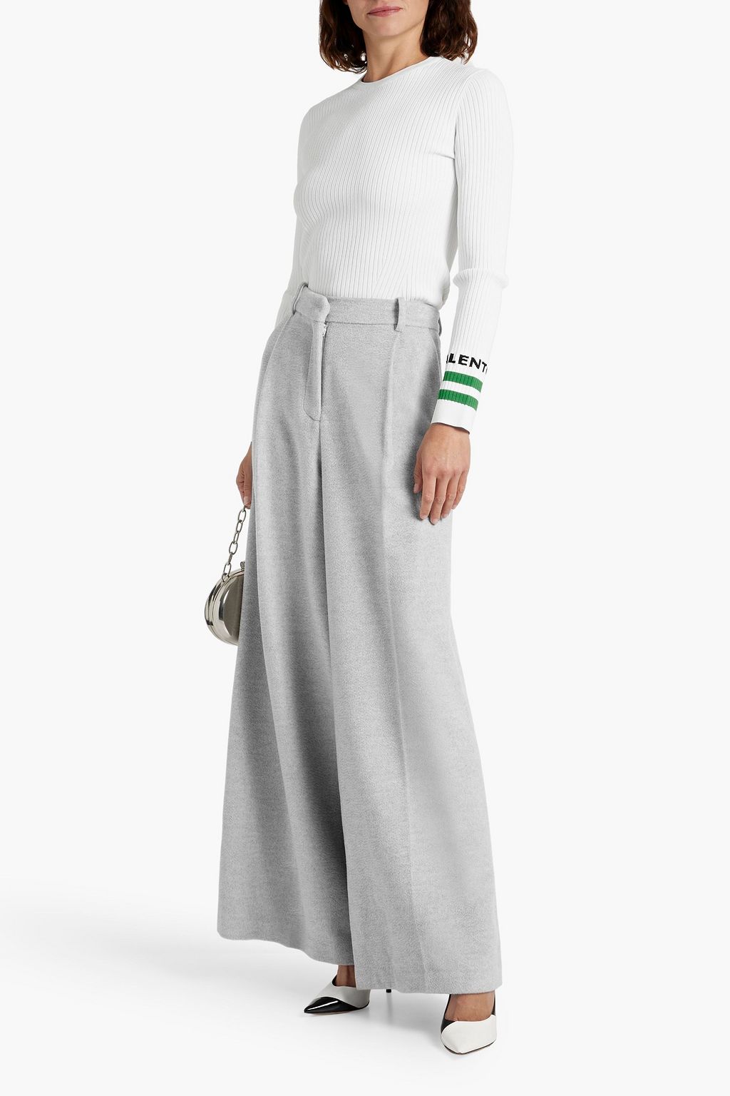 JOSEPH Primrose wool-blend felt wide-leg pants