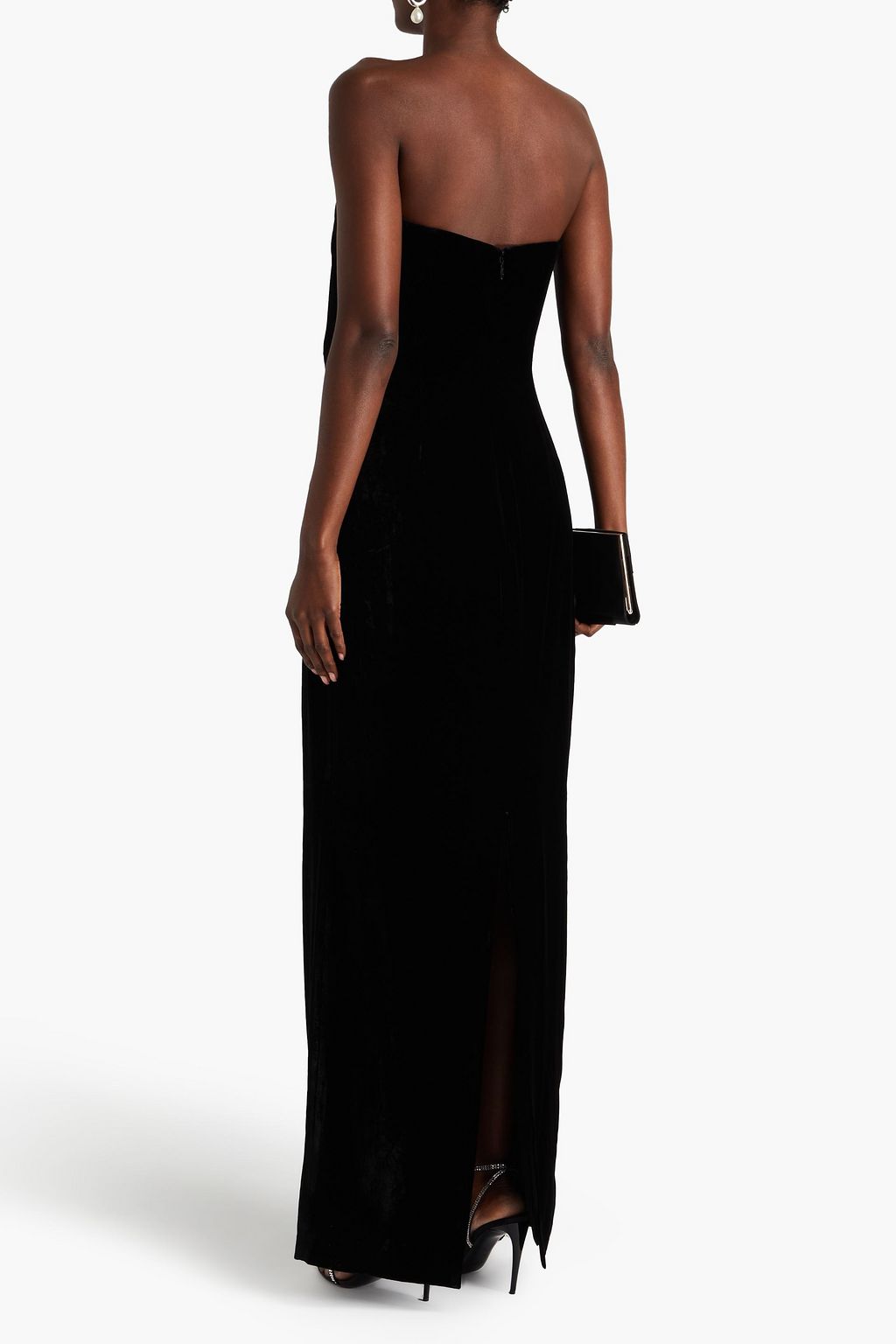 RACHEL GILBERT Azelia strapless crushed velvet gown