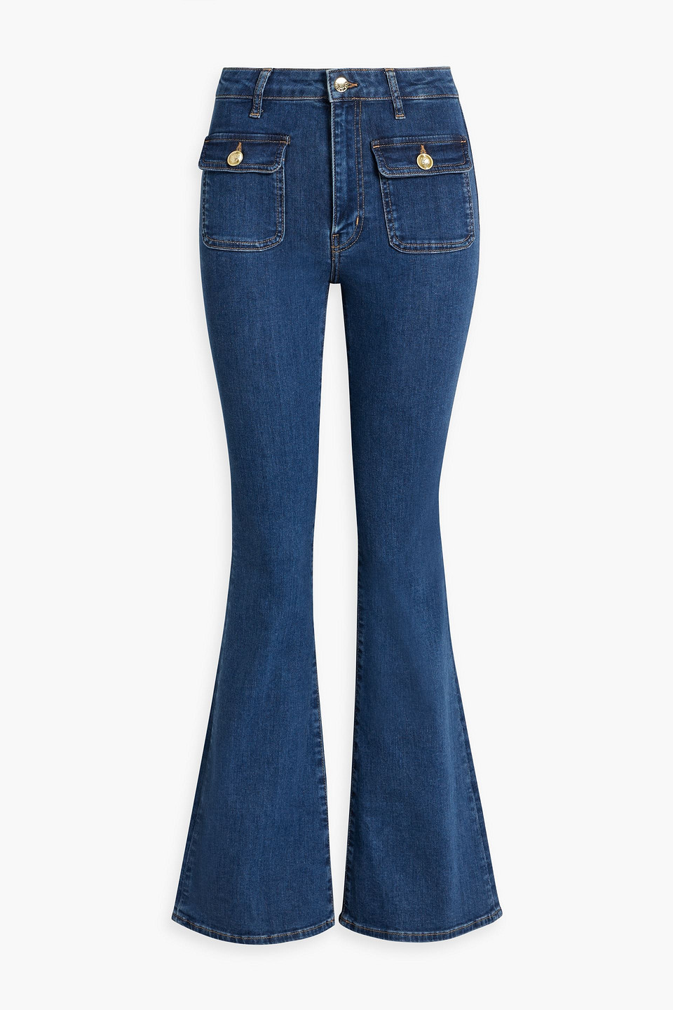 Derek Lam 10 Crosby Crosby High-rise Flared Jeans In Mid Denim