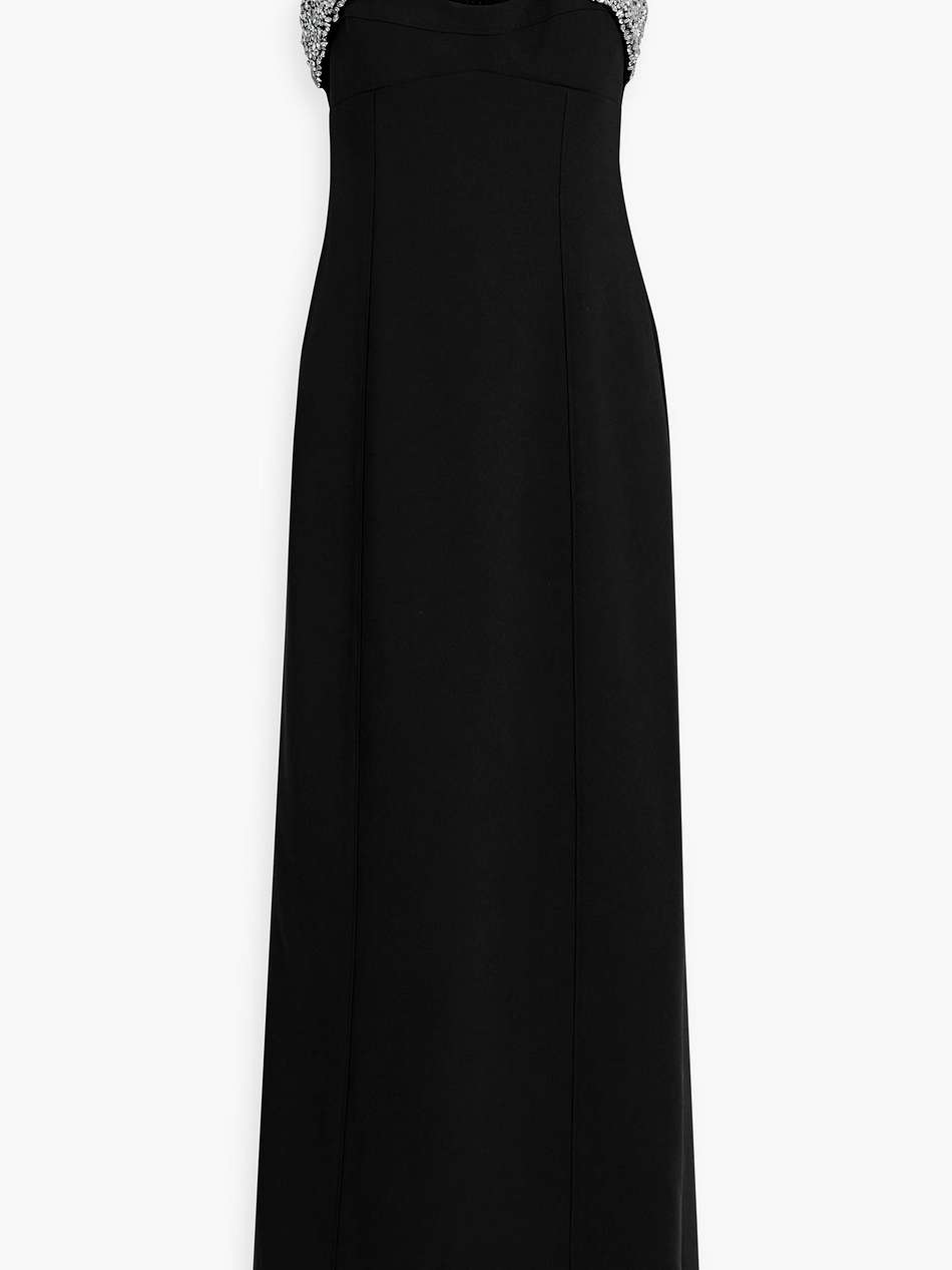 lennox crystal-embellished cutout crepe gown